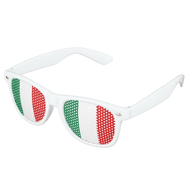 Lunettes De Fête Retro Drapeau Italie (Angulaire)