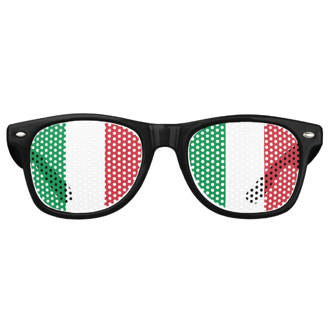 Lunettes De Fête Retro Drapeau Italie (Devant)