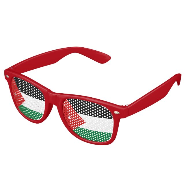 Lunettes De Fête Retro Drapeau Jordanie (Angulaire)