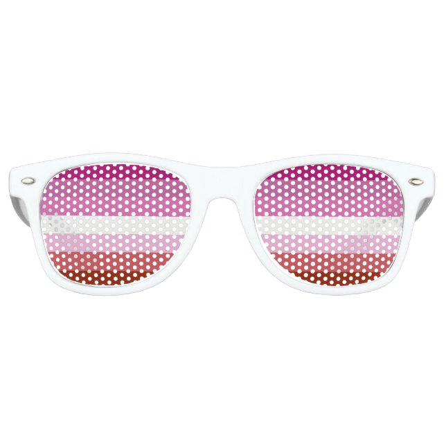 Lunettes De Fête Retro Drapeau lesbien (Devant)