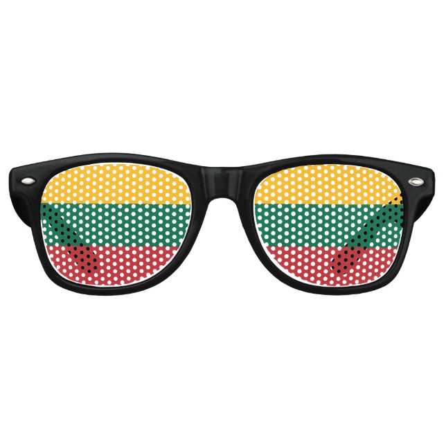 Lunettes De Fête Retro Drapeau Lituanie (Devant)