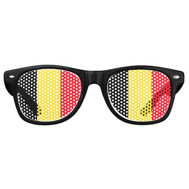Lunettes De Fête Retro Drapeau national de Belgique (Devant)