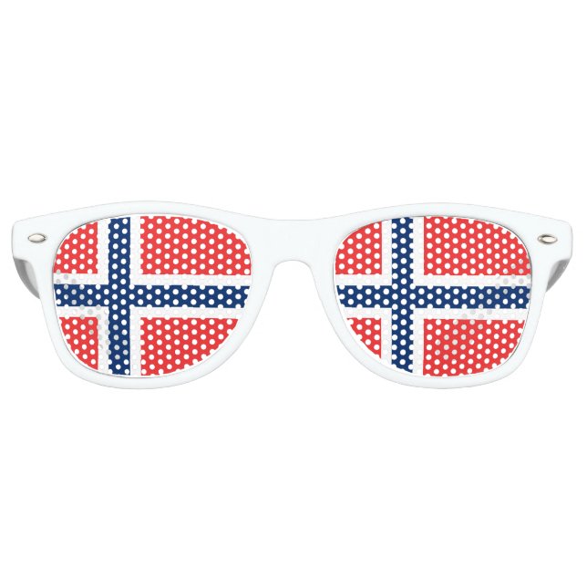Lunettes De Fête Retro Drapeau norvégien (Devant)