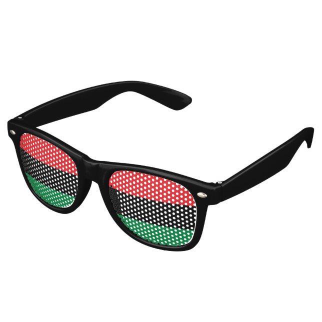 Lunettes De Fête Retro Drapeau panafricain UNIA (Angulaire)