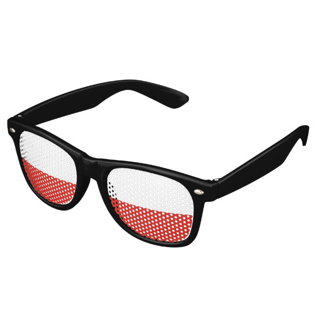 Lunettes De Fête Retro Drapeau polonais (Angulaire)