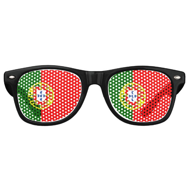 Lunettes De Fête Retro Drapeau Portugal (Devant)