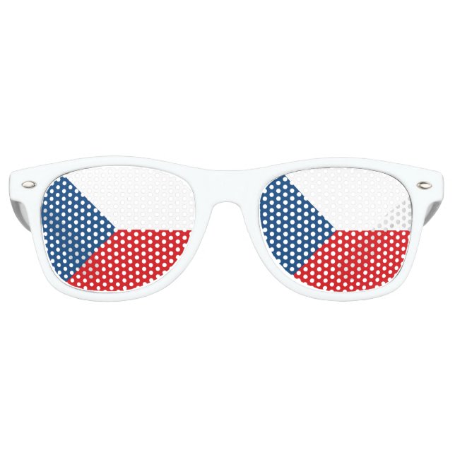 Lunettes De Fête Retro Drapeau République tchèque (Devant)