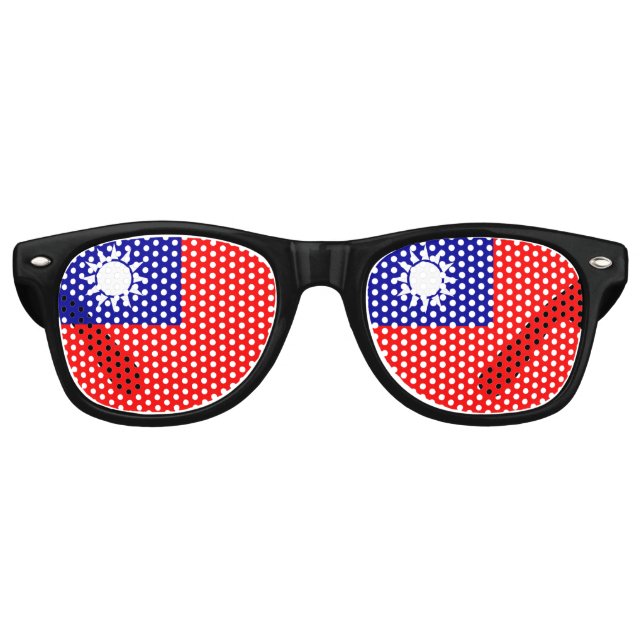Lunettes De Fête Retro Drapeau taïwanais (Devant)