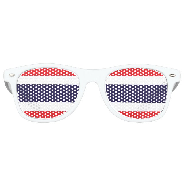 Lunettes De Fête Retro Drapeau Thaïlande (Devant)