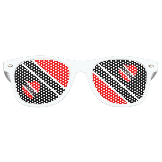 Lunettes De Fête Retro Drapeau Trinité-et-Tobago (Devant)