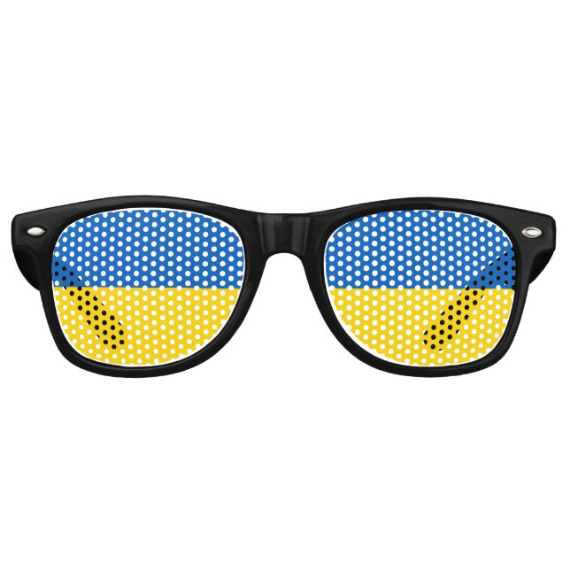 Lunettes De Fête Retro Drapeau Ukraine (Devant)