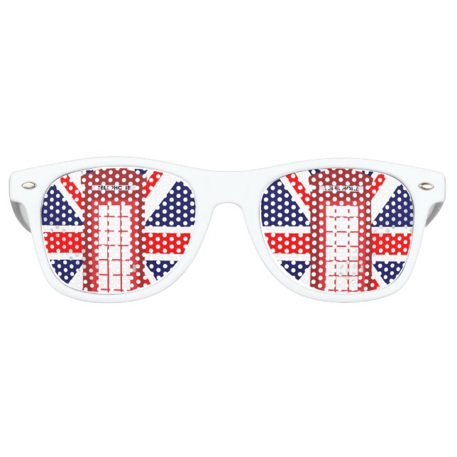 Lunettes De Fête Retro drapeau Union Jack de la boîte de téléphone britan (Devant)