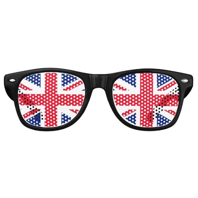 Lunettes De Fête Retro Drapeau Union Jack du Royaume-Uni (Devant)
