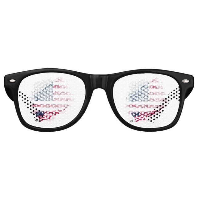 Lunettes De Fête Retro Drapeau USA (Devant)