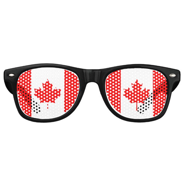 Lunettes De Fête Retro Drapeaux du Canada (Devant)