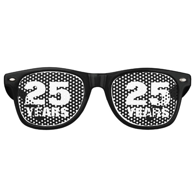 Lunettes De Fête Retro Drôle 25ème anniversaire de Mariage nuances (Devant)