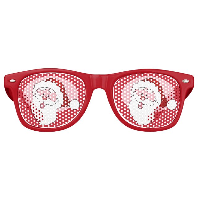 Lunettes De Fête Retro Drôle Père Noël teintes de fête (Devant)