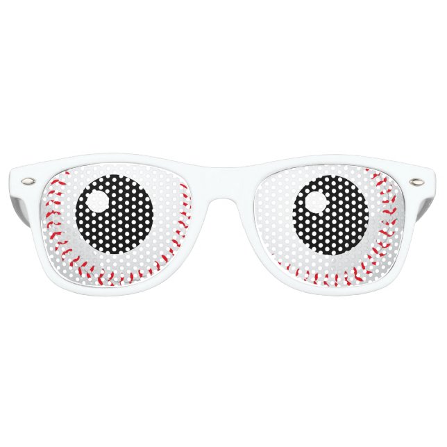 Lunettes De Fête Retro Drôle yeux de baseball | HUMOUR (Devant)