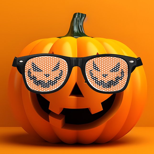 Lunettes De Fête Retro Éffrayant Jack-o'-lantern Halloween (Créateur téléchargé)