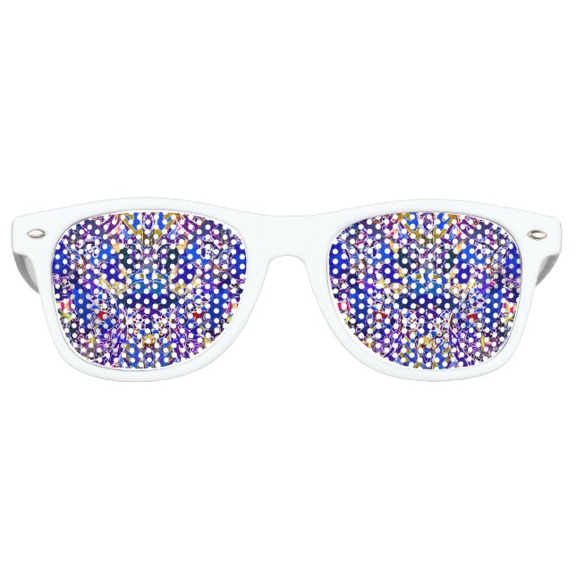 Lunettes De Fête Retro Éléments abstraits bleus mignons (Devant)