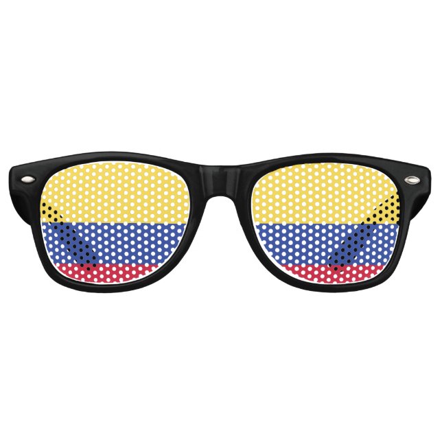 Lunettes De Fête Retro Emblème du drapeau colombien (Devant)