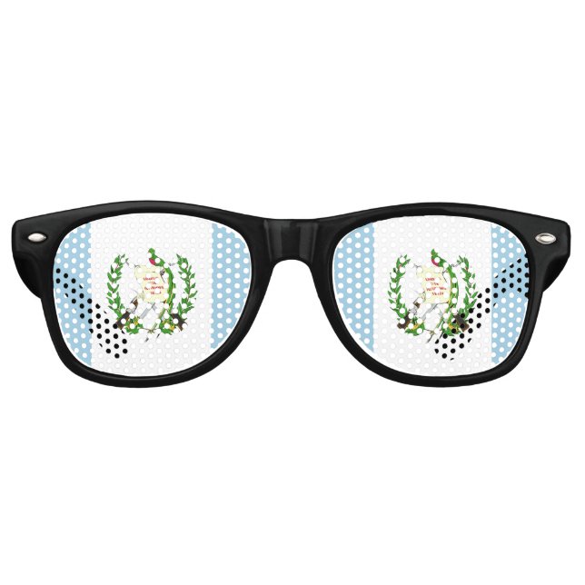 Lunettes De Fête Retro Emblème du drapeau du Guatemala (Devant)