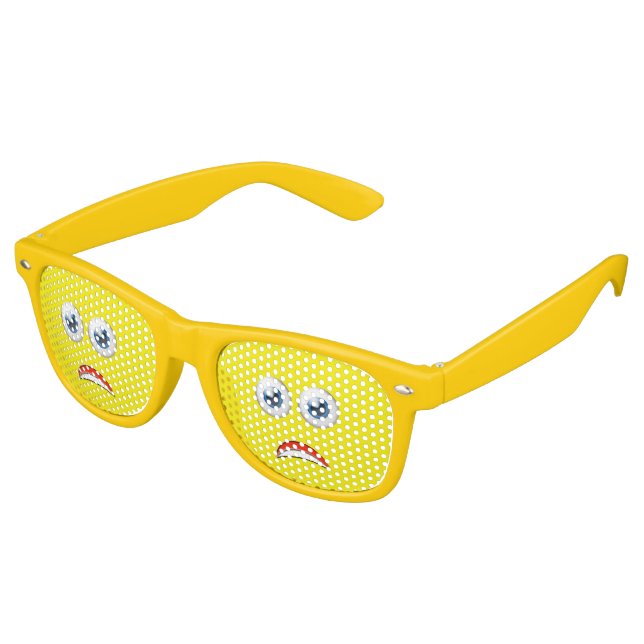 Lunettes De Fête Retro Emoji Jaune Drôle (Angulaire)