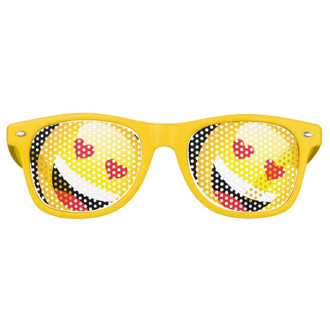 Lunettes De Fête Retro Emoticon du parti Emojo Face Jaune Rave (Devant)