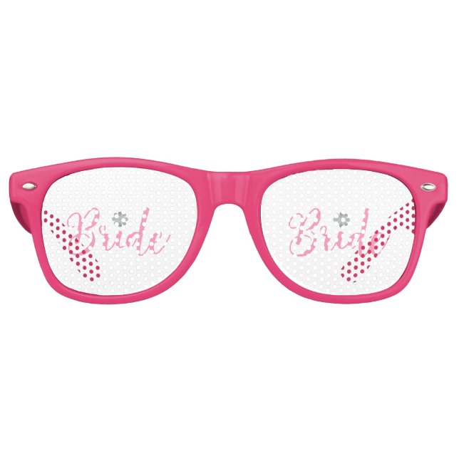 Lunettes De Fête Retro Épouse avec or-rose-fleur2 (Devant)