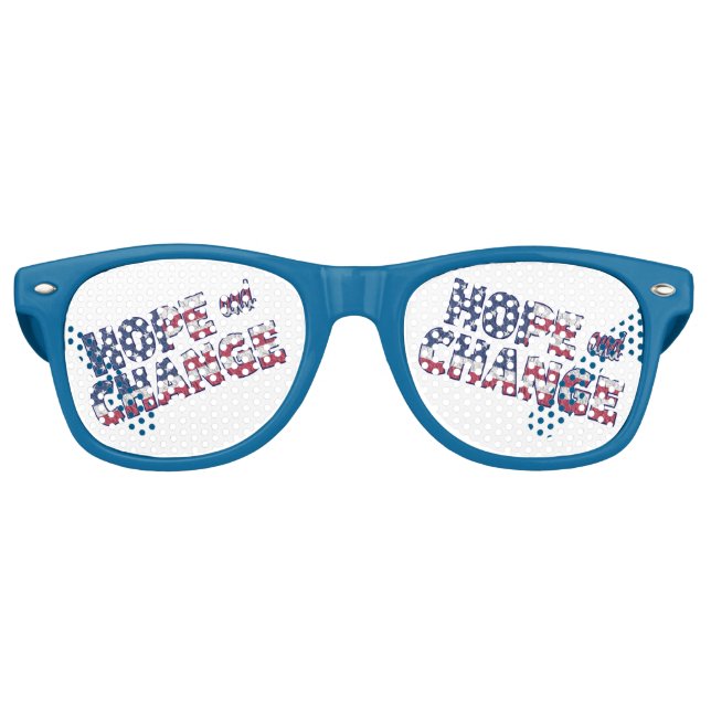 Lunettes De Fête Retro Espoir patriotique et changement (Devant)