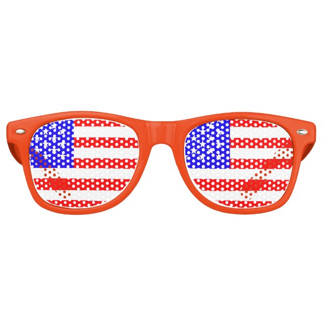 Lunettes De Fête Retro États-Unis Stars and Stripes (Devant)