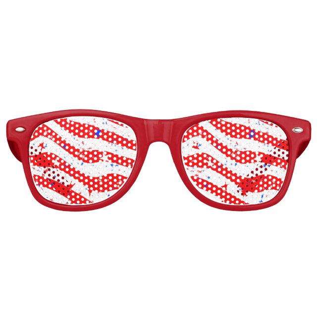 Lunettes De Fête Retro Étoiles et bandes (Devant)