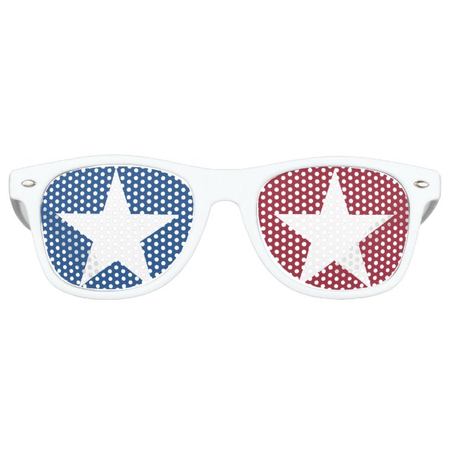 Lunettes De Fête Retro Étoiles Rouge Blanc Bleu (Devant)