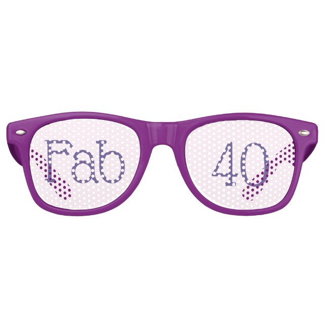 Lunettes De Fête Retro Fabulous Purple Fab 40 40e anniversaire (Devant)