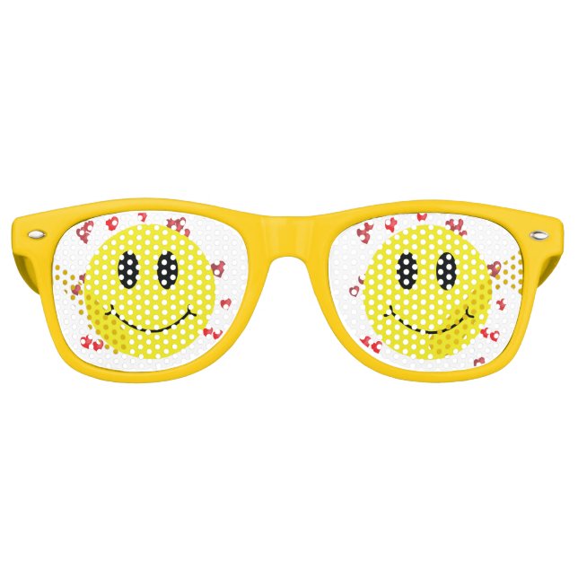 Lunettes De Fête Retro Face aux Coeurs rouges (Devant)