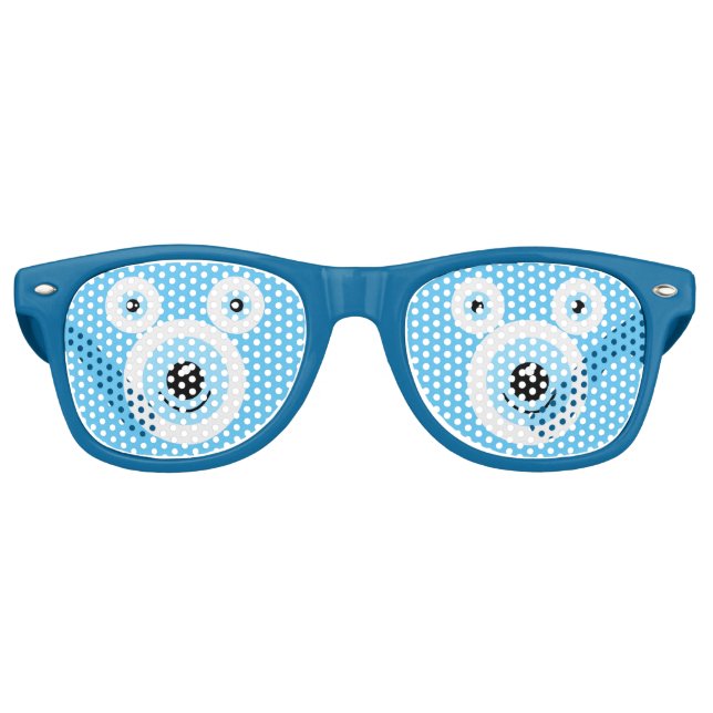 Lunettes De Fête Retro Fantaisie face d'ours blanc (Devant)