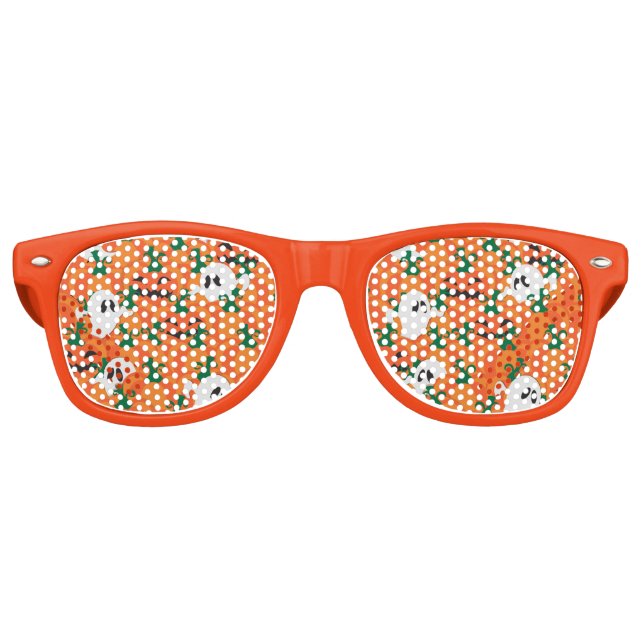 Lunettes De Fête Retro Fantômes d'Halloween Patch de citrouille hantée (Devant)