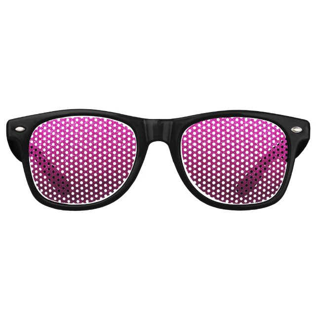 Lunettes De Fête Retro Faux paillettes rose chaud Magenta néon Anniversai (Devant)