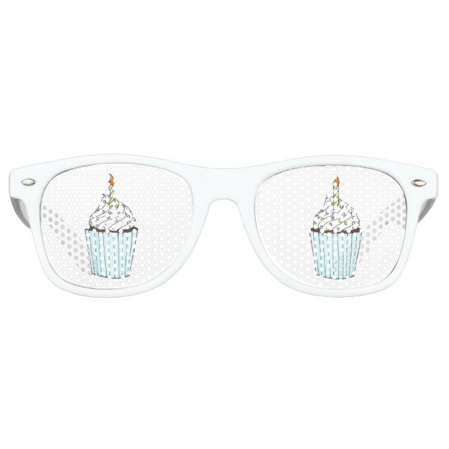 Lunettes De Fête Retro Fête Anniversaire Favorisant Bleu Cupcake Chandell (Devant)