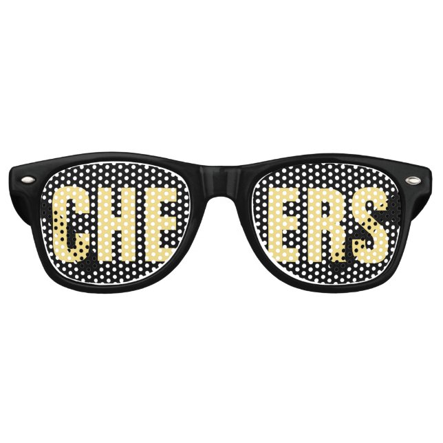 Lunettes De Fête Retro Fête des 'CHEERS' Noir et or (Devant)