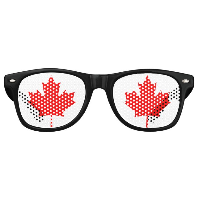 Lunettes De Fête Retro Feuille d'érable rouge du Canada (Devant)