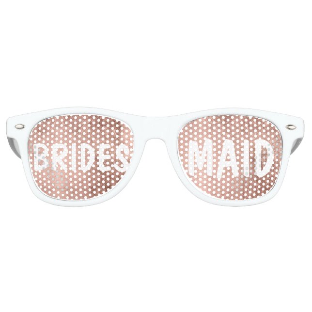 Lunettes De Fête Retro Feuille d'or rose en faux de luxe Bridesmaid (Devant)