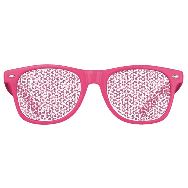 Lunettes De Fête Retro Fille Empreinte de léopard rose brillant (Devant)