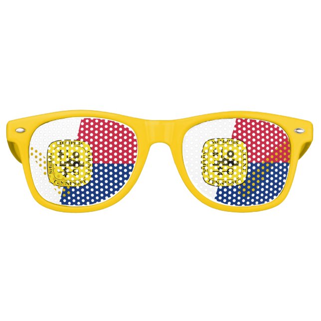 Lunettes De Fête Retro Flag of Memphis, Tennessee Retro Sunglasses (Devant)