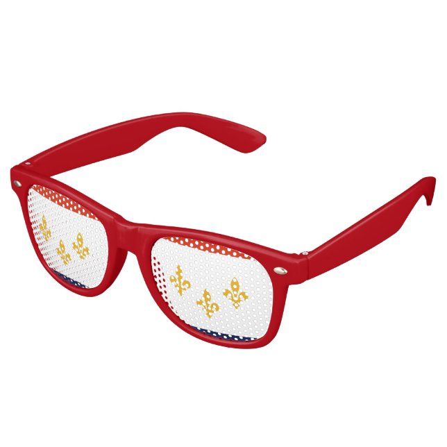 Lunettes De Fête Retro Flag of New Orleans, Louisiana Retro Sunglasses (Angulaire)