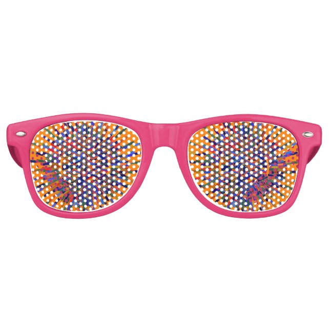 Lunettes De Fête Retro Fleur Abstraite (Devant)