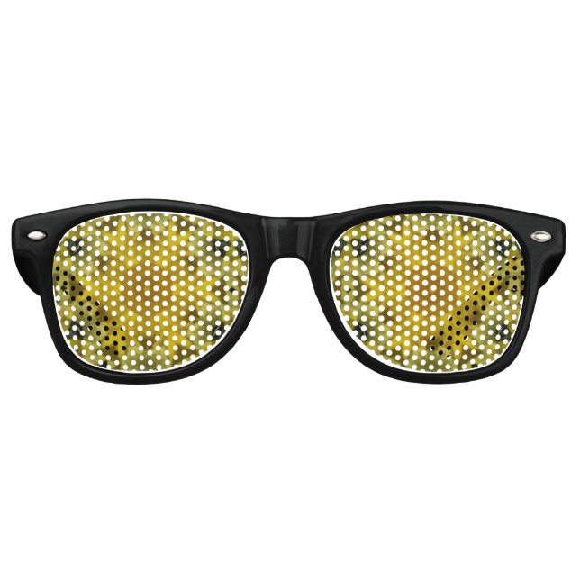 Lunettes De Fête Retro Fleur soleil éclate dorée (Devant)