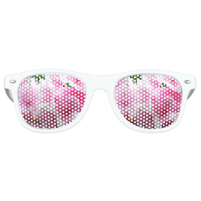 Lunettes De Fête Retro Fleurs florales roses tombées (Devant)