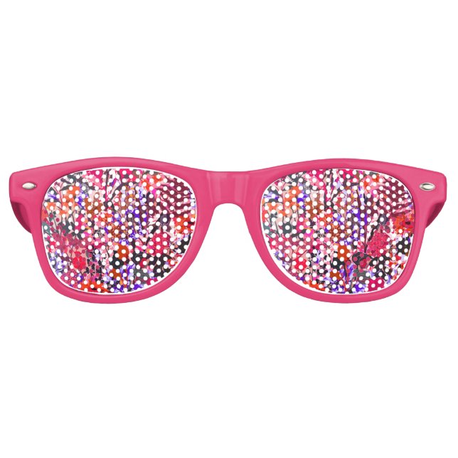 Lunettes De Fête Retro Fleurs mignonnes motif (Devant)