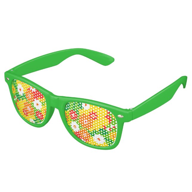 Lunettes De Fête Retro Fond d'écran Funky Flower Power (Angulaire)